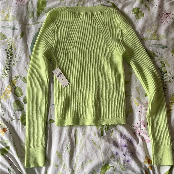 NWT Anthropologie Lime Ribbed Sweater - Picture 5 of 6